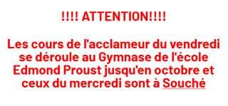 Image de l'actu 'INFORMATION COURS ACCLAMEUR!!'